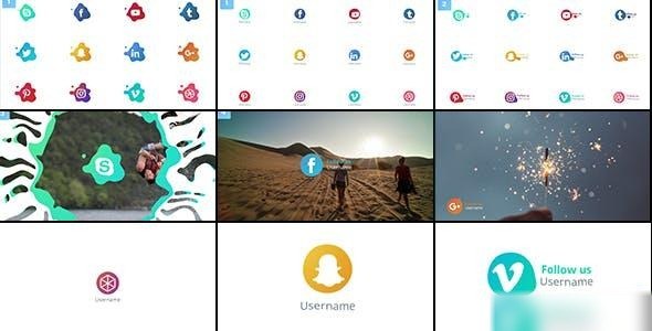 Videohive Liquid - Social Media Icons Openers template preview
