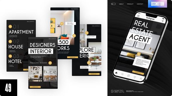 Videohive Real Estate Instagram Stories 44872383 Video Displays template preview