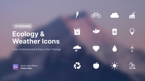 Videohive Ecology & Weather Icons Elements template preview