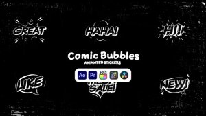 Videohive Comic Bubbles Animated Stickers Elements template preview