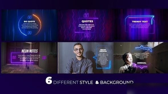 Videohive Neon Quotes Openers template preview
