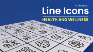 Videohive 50 Animated Health and Wellness Line Icons Infographics template preview