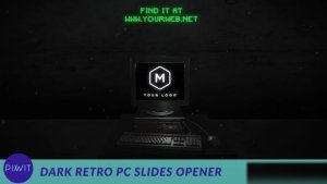 Videohive Dark Retro PC Slides Opener Openers template preview
