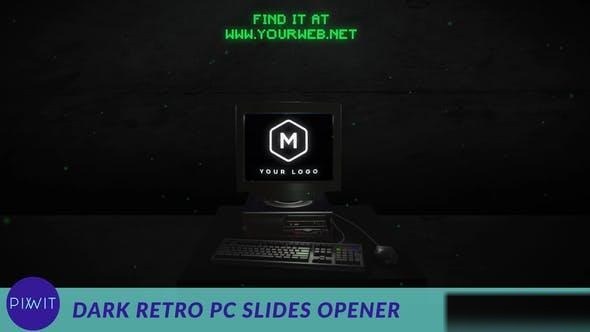 Videohive Dark Retro PC Slides Opener Openers template preview