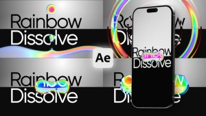 Videohive Rainbow Color Dissolve Glitch VHS Transitions Broadcast-packages template preview