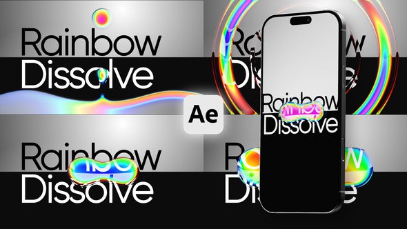 Videohive Rainbow Color Dissolve Glitch VHS Transitions Broadcast-packages template preview