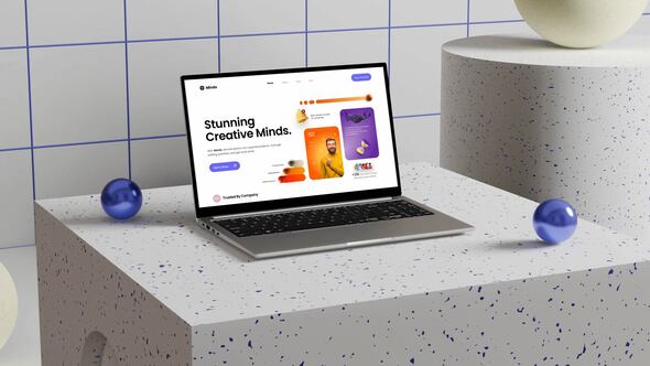 Videohive Creative laptop mockup Video Displays template preview