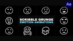 Videohive Minimal Scribble Grunge Emotion Animations | After Effects Elements template preview
