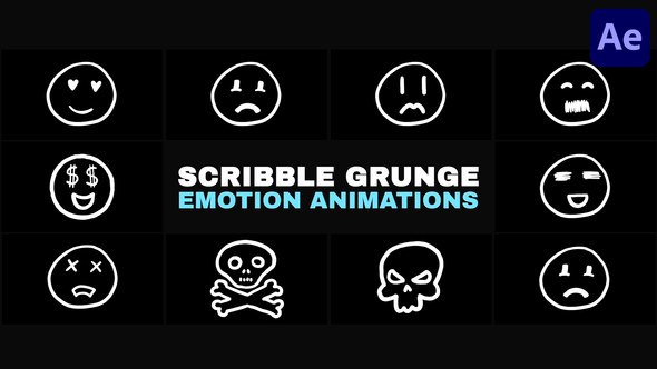 Videohive Minimal Scribble Grunge Emotion Animations | After Effects Elements template preview