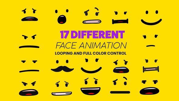 Videohive Cartoon Animated Face Pack 03 Openers template preview