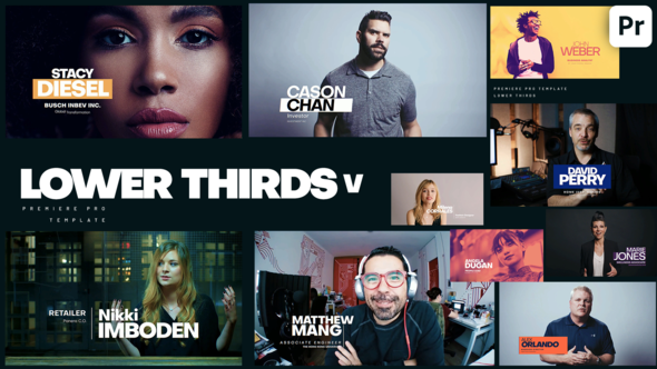 Lower Thirds V Premiere Pro template preview