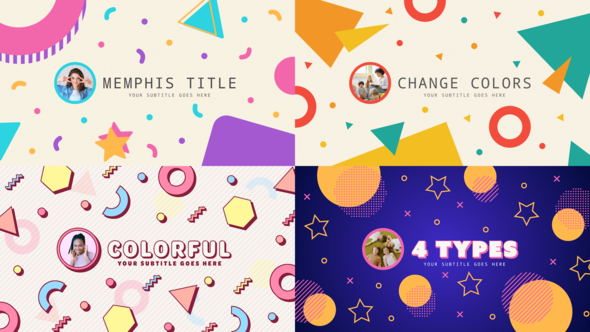 Videohive Memphis Titles Titles template preview