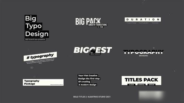 Videohive Bold Titles 2.0 | After Effects 53062910 Titles template preview