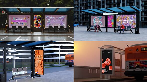 Videohive Bus Stop Billboard Mockup Promo Product Promo template preview