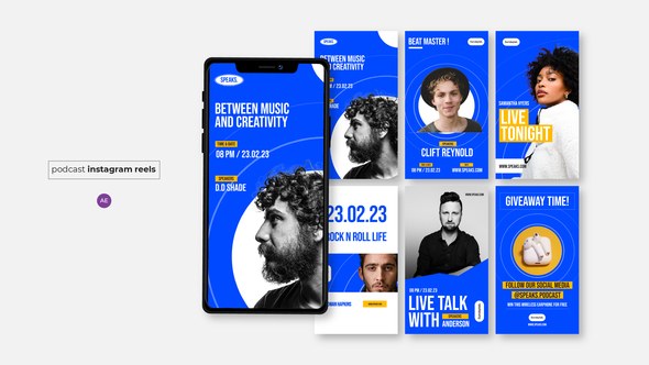 Videohive Music Podcast Instagram Reels Elements template preview
