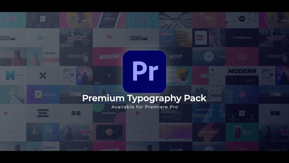 Typography Pack Premiere Pro template preview