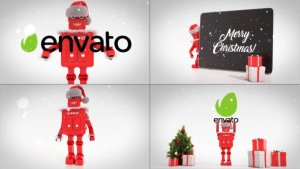 Merry Christmas With Robot Roby Video Displays template preview