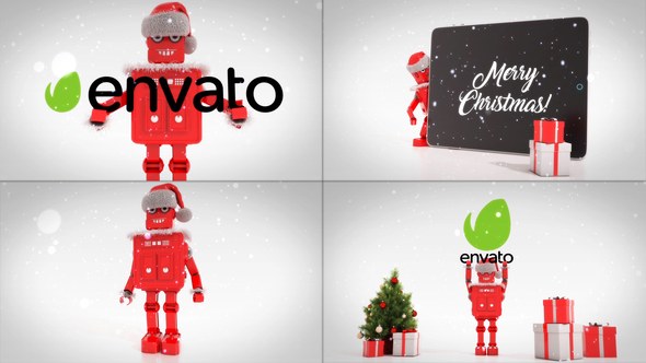 Merry Christmas With Robot Roby Video Displays template preview