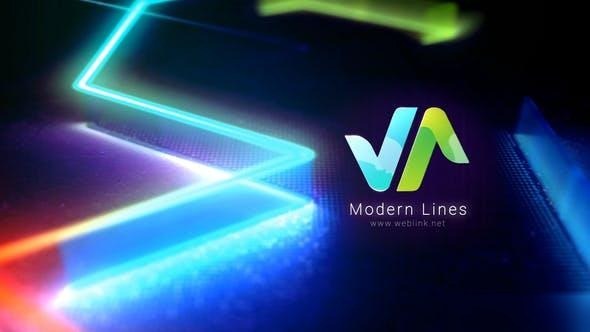 Videohive Bright Neon Lines Logo Logo Stings template preview