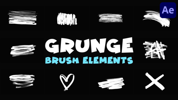 Videohive Grunge Brush Elements | After Effects Elements template preview