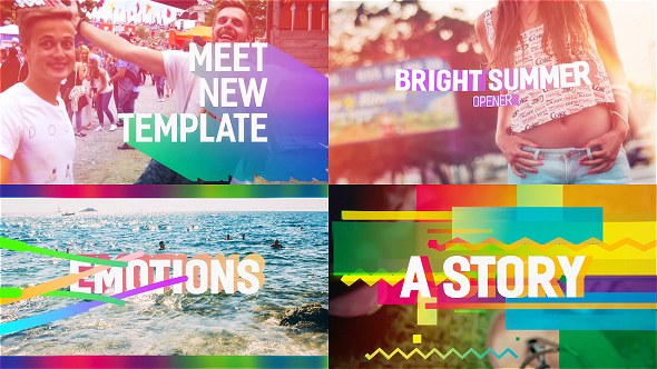 Bright Summer Opener Video Displays template preview