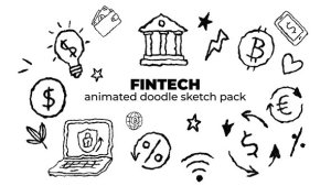 Videohive Fintech - Animated Doodle Sketch Pack Elements template preview