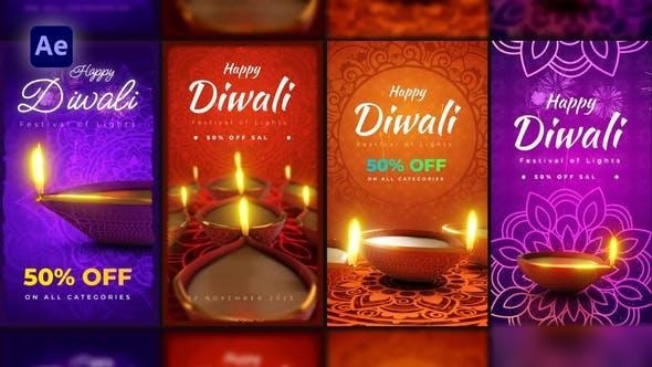 Videohive Diwali Festival Stories Pack Openers template preview