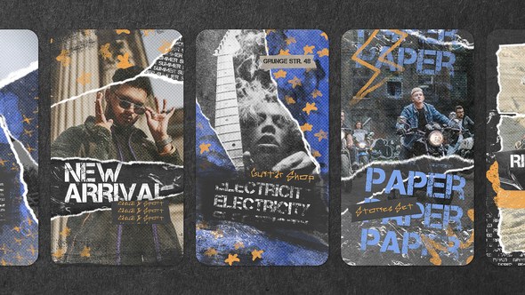 Videohive Grunge Paper Stories Product Promo template preview