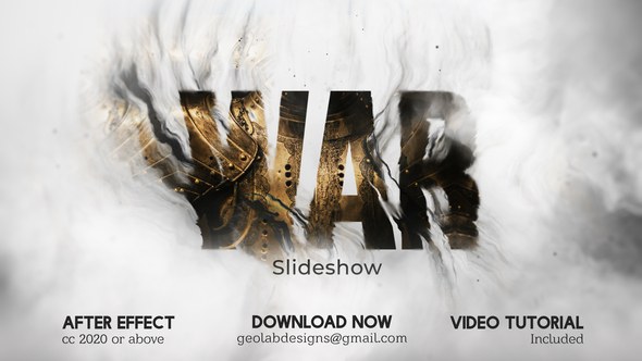 War Slideshow Video Displays template preview