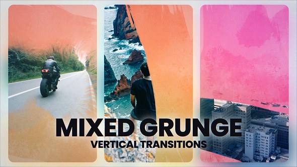 Videohive Grunge Vertical Transitions Elements template preview