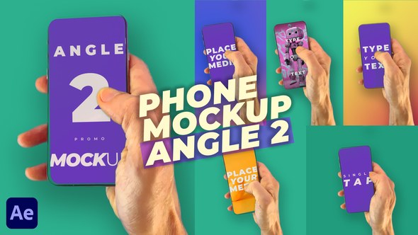 Videohive Mobile Phone Mockup Pack - Angle 2 Elements template preview