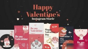 Videohive Happy Valentines Instagram Storie Openers template preview