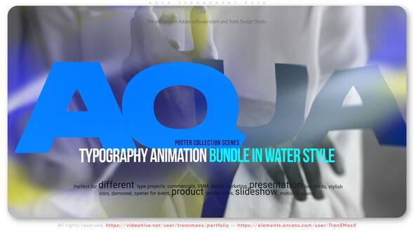 Videohive Aqua Typography Pack Titles template preview