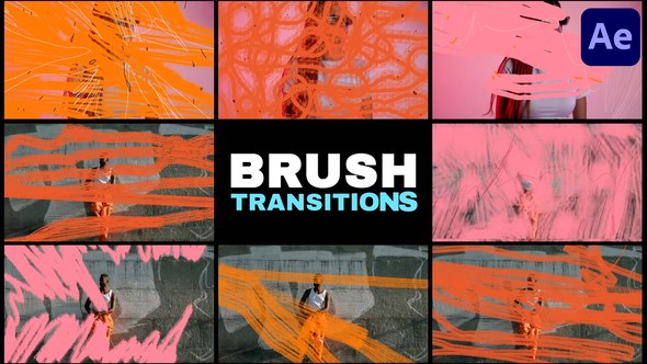 Videohive Brush Transitions for After Effects Elements template preview
