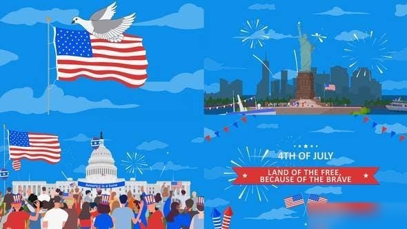 Videohive 4th Of July Independence Day Intro Openers template preview