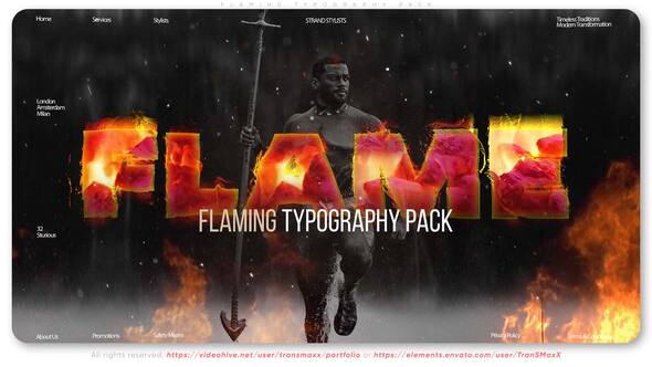 Videohive Flaming Typography Pack Titles template preview