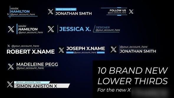 Videohive Twitter X Lower Thirds Logo Stings template preview