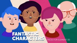 Videohive Fantastic Characters - Faces for Element 3D Video Displays template preview