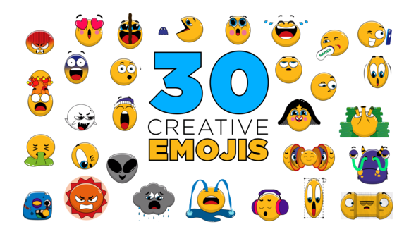 Videohive Emoji - 30 Creative Emojis Elements template preview