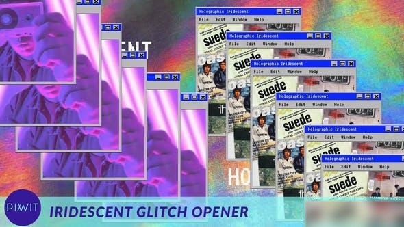 Videohive Iridescent Holographic Glitch Opener Openers template preview
