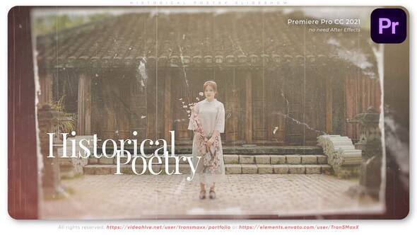 Historical Poetry Slideshow Premiere Pro template preview