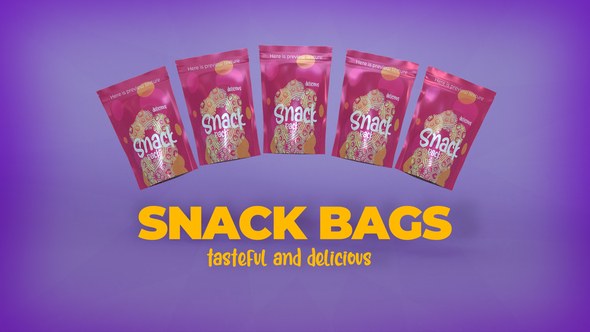 Videohive 3D Mockup Snack Bags Elements template preview