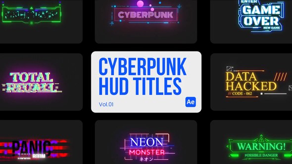 Videohive Cyberpunk HUD Titles 01 for After Effects Titles template preview