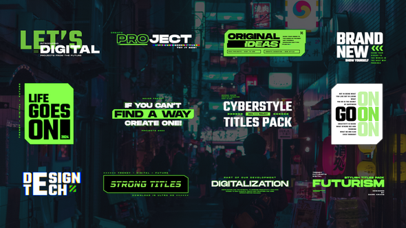 Videohive Digital Typography Titles Pack / AE Titles template preview