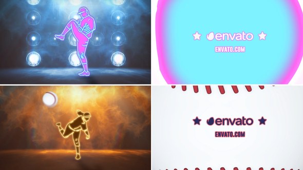 Videohive Neon Baseball Logo Logo Stings template preview