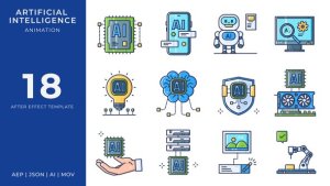 Videohive Artificial Intelligence Animated Icons | After Effects Elements template preview