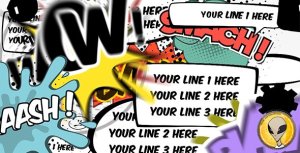 Comics Bubbles Speech Kit Video Displays template preview