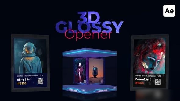 Videohive 3D NFT Glossy Opener Openers template preview
