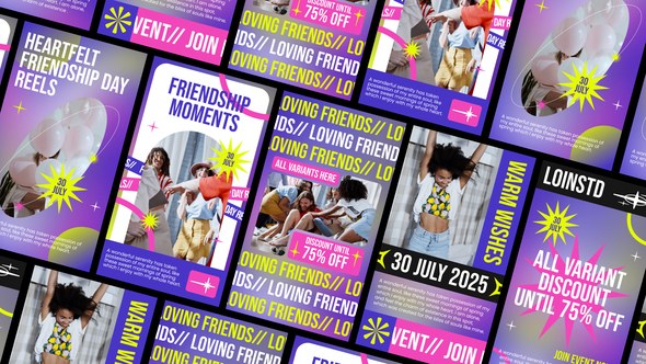 Videohive Friendship Day Reels Elements template preview