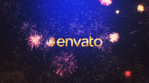 New Year Fireworks Logo Mogrt Premiere Pro template preview